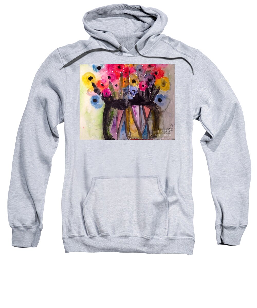 Floral Sweatshirt featuring the painting Series My Valentine #2 by Sherry Harradence