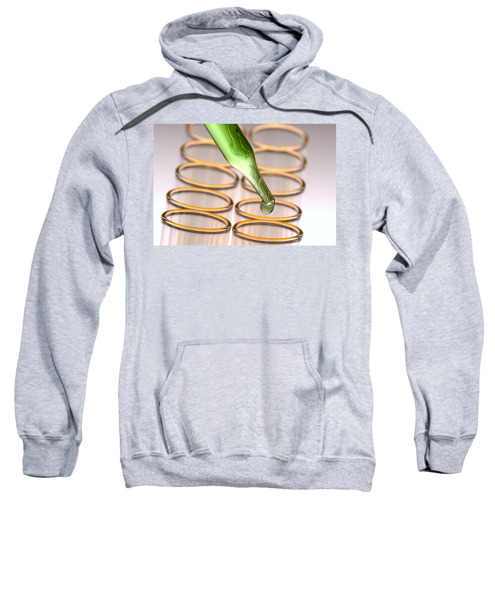 Test Sweatshirt featuring the photograph Laboratory Test Tubes in Science Research Lab #31 by Science Research Lab