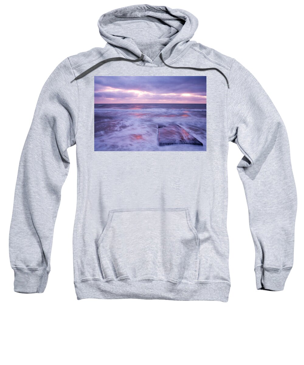 Travel Sweatshirt featuring the photograph Ballyconnigar Strand at dawn #4 by Ian Middleton