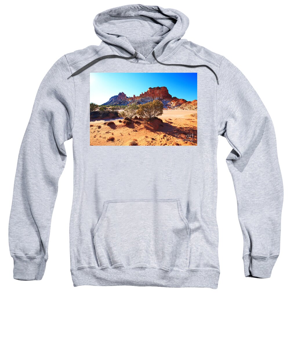 Rainbow Valley Sunrise Outback Landscape Central Australia Water Hole Northern Territory Australian Clay Pan Sweatshirt featuring the photograph Rainbow Valley #4 by Bill Robinson