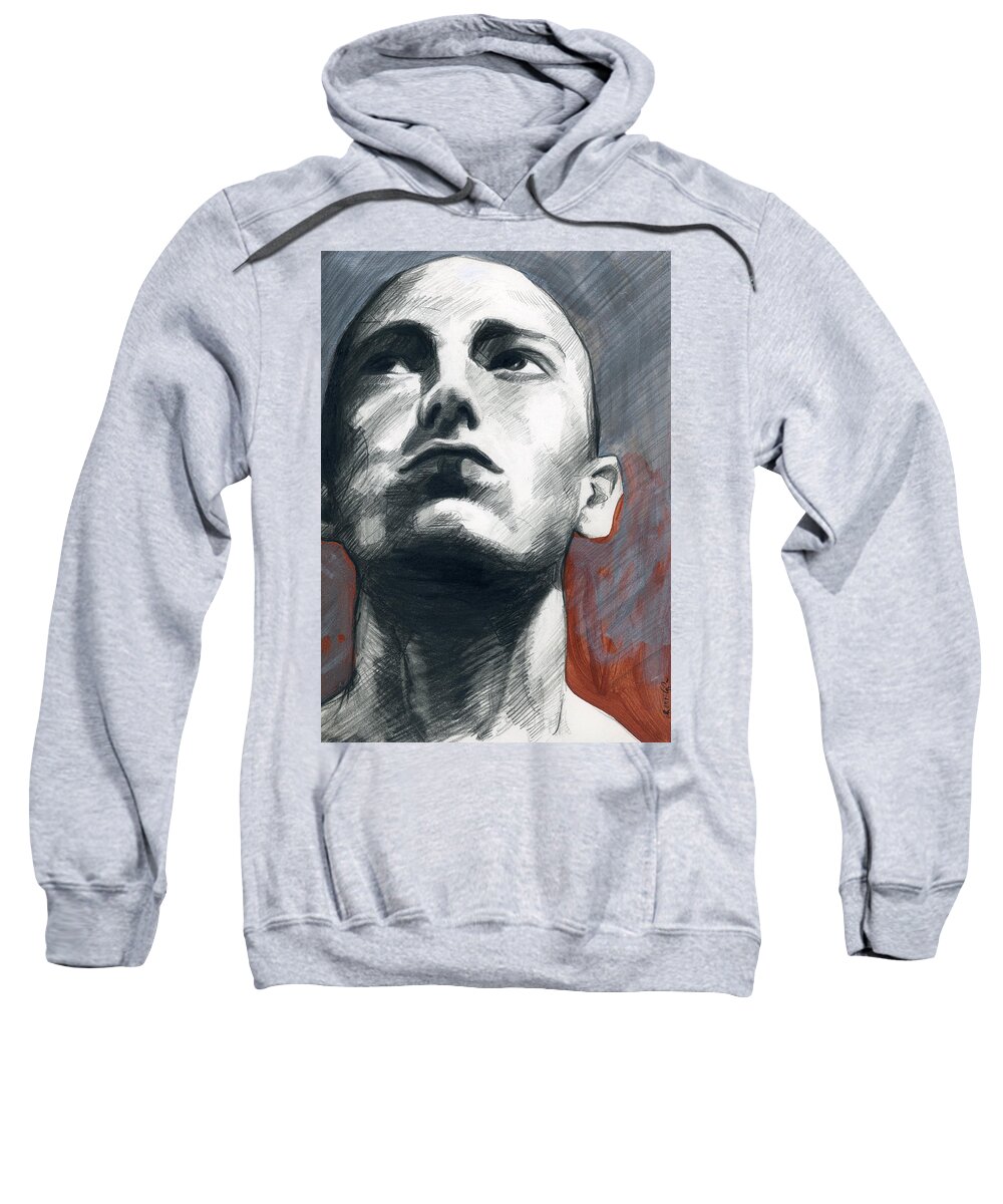 Male Figure Art Sweatshirt featuring the painting A Boy Named Patience by Rene Capone