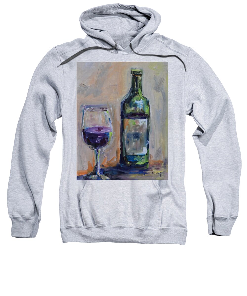 Wine Sweatshirt featuring the painting A Good Pour by Donna Tuten