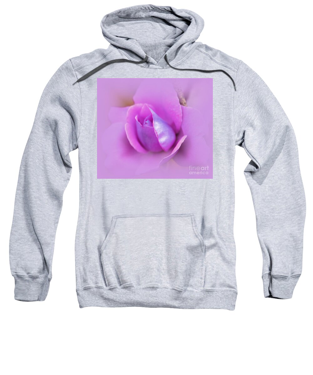 Rose Sweatshirt featuring the photograph A Hint of Lavender Rose by Judy Palkimas