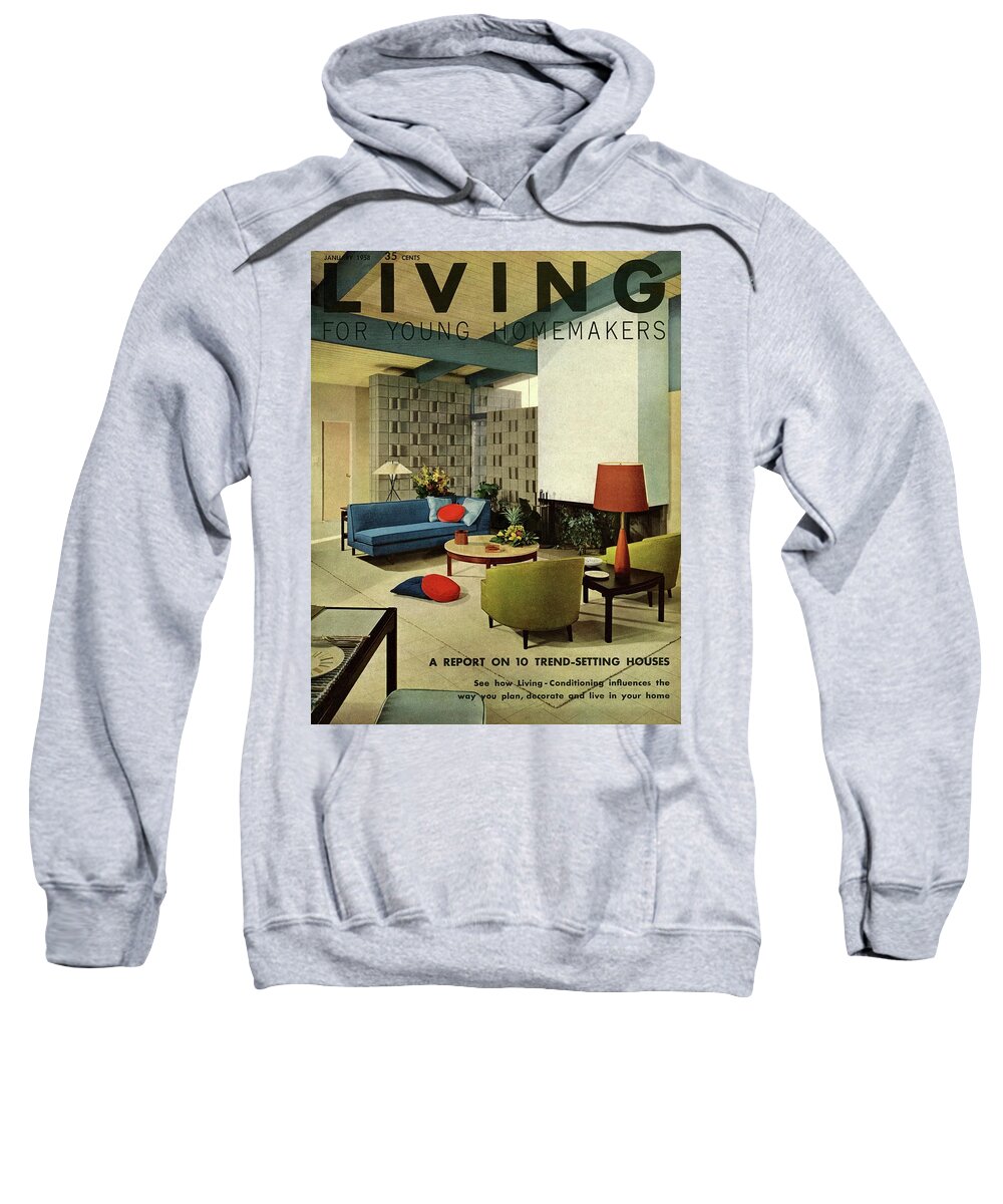Furniture Sweatshirt featuring the digital art A Living Room With Carpeting By Callaway by George De Gennaro