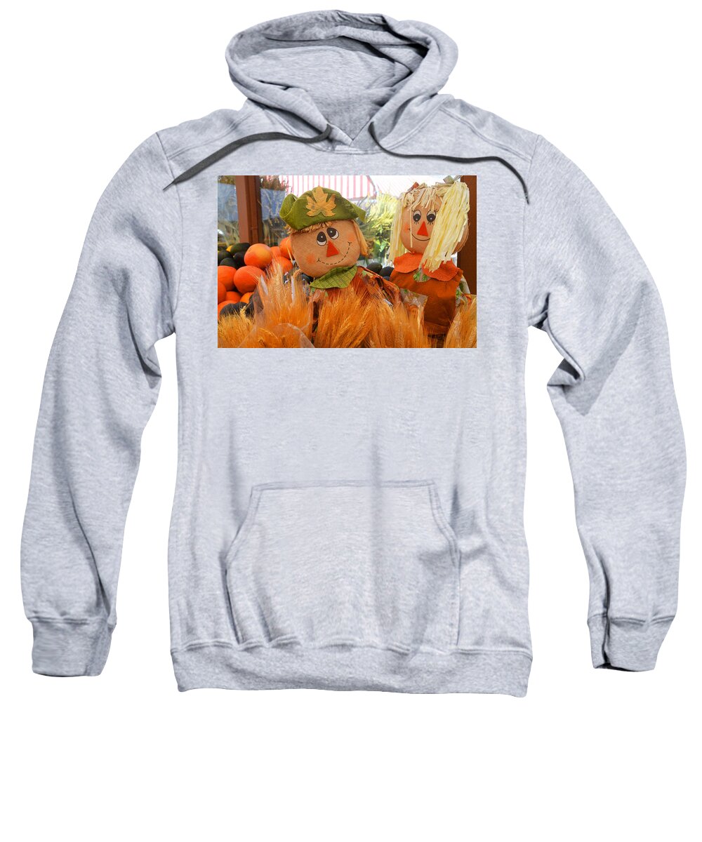 Scarecrow Sweatshirt featuring the photograph A Match Made in the Corn Field by Lynn Bauer