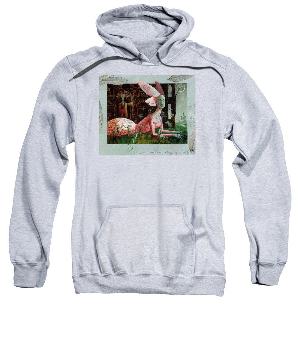 Night Sweatshirt featuring the painting A Midsummer Night's Dream by Victoria Fomina