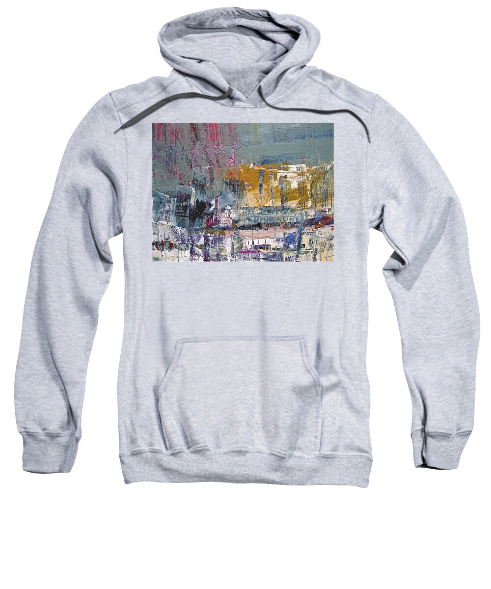 City Sweatshirt featuring the painting Above Manhattan by Janice Nabors Raiteri