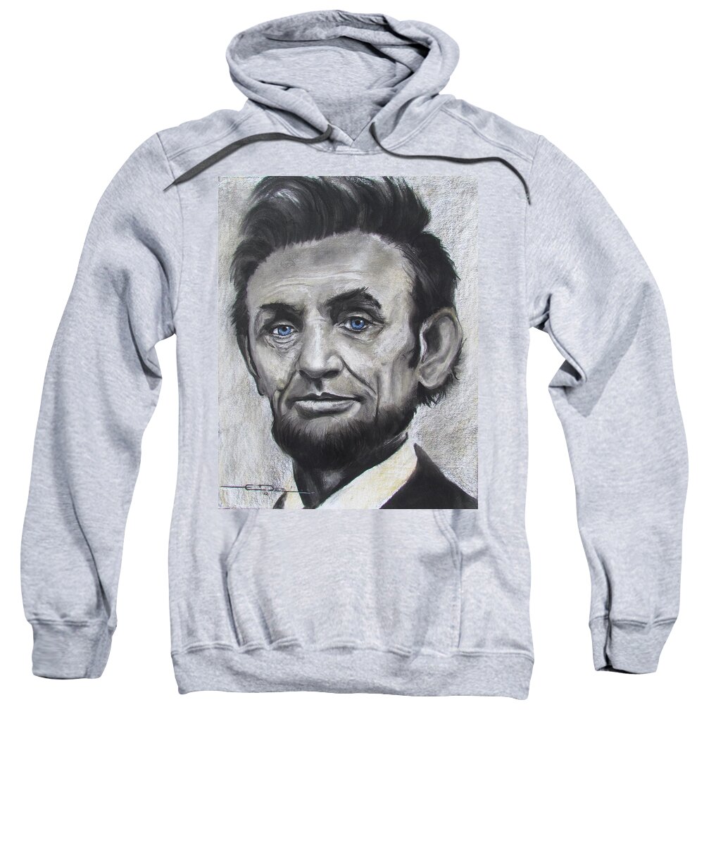 Abraham Lincoln Sweatshirt featuring the drawing Abraham Lincoln by Eric Dee