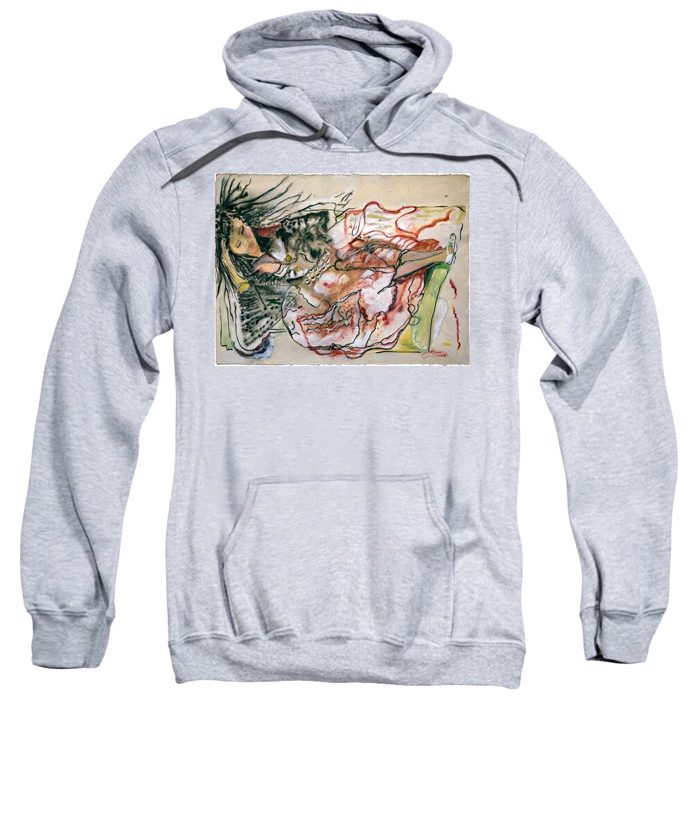 Art Sweatshirt featuring the painting After The Party by Jack Diamond