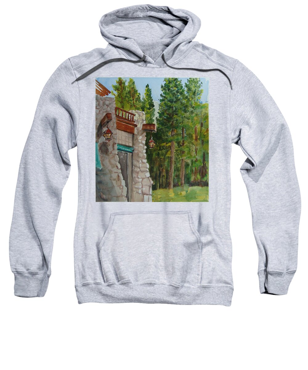 Hotel Sweatshirt featuring the painting Ahwahnee Woods by Karen Coggeshall