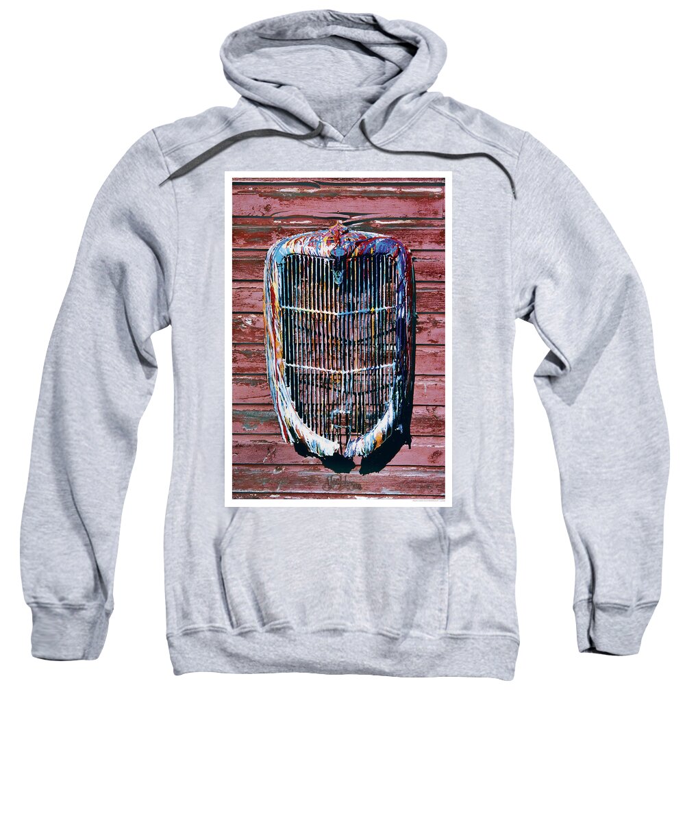 Hot Rod Grille Sweatshirt featuring the photograph AJ's Grille by Alan Johnson