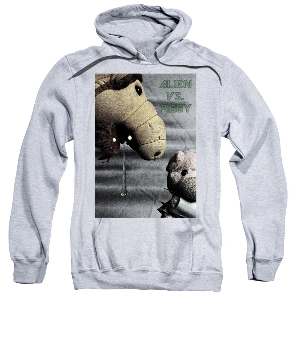 Alf Sweatshirt featuring the photograph Alien Vs. Piggy by Piggy      