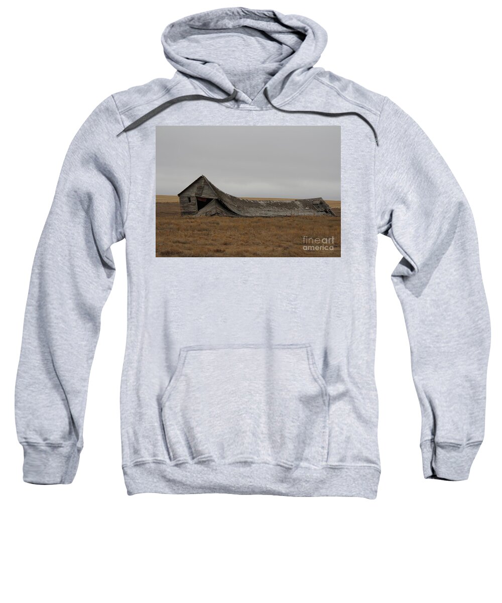Dairy Barn Sweatshirt featuring the photograph All That Remains by Ann E Robson