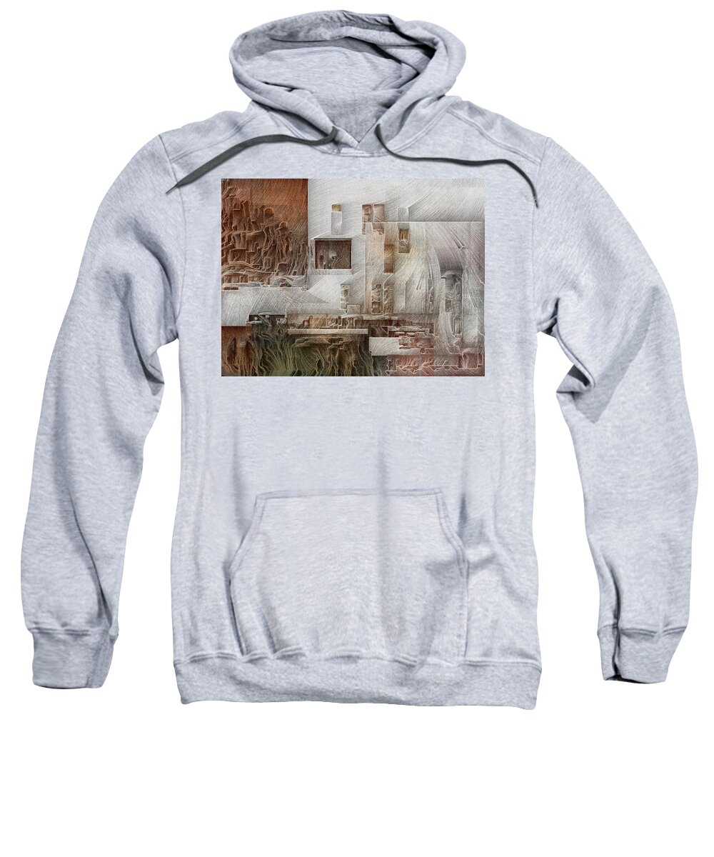 Digital Sweatshirt featuring the digital art Ancient City 1 by David Hansen
