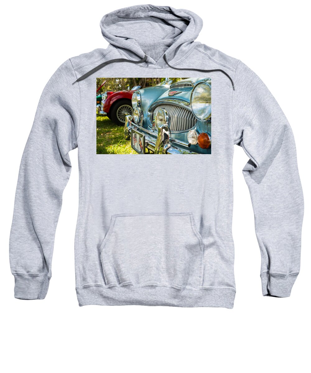 1960s Sweatshirt featuring the photograph Austin Healey by Raul Rodriguez