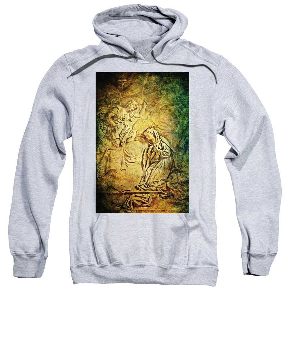 Chapel Sweatshirt featuring the digital art Ave Maria...Gratia Plena by Lianne Schneider