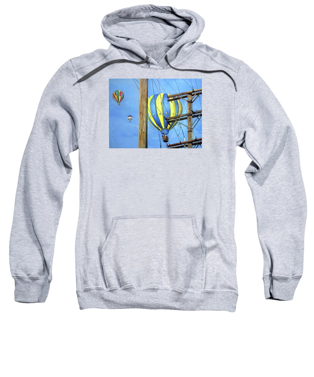 Sky Sweatshirt featuring the painting Balloon Race by Donna Tucker