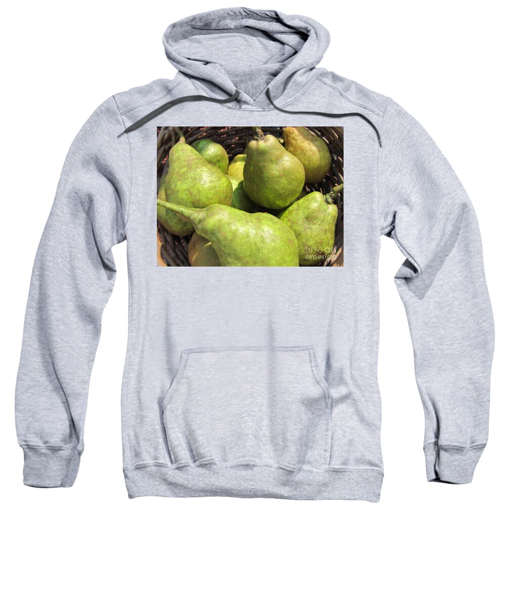 Pear Sweatshirt featuring the photograph Basket Of Green Pears by Susan Carella