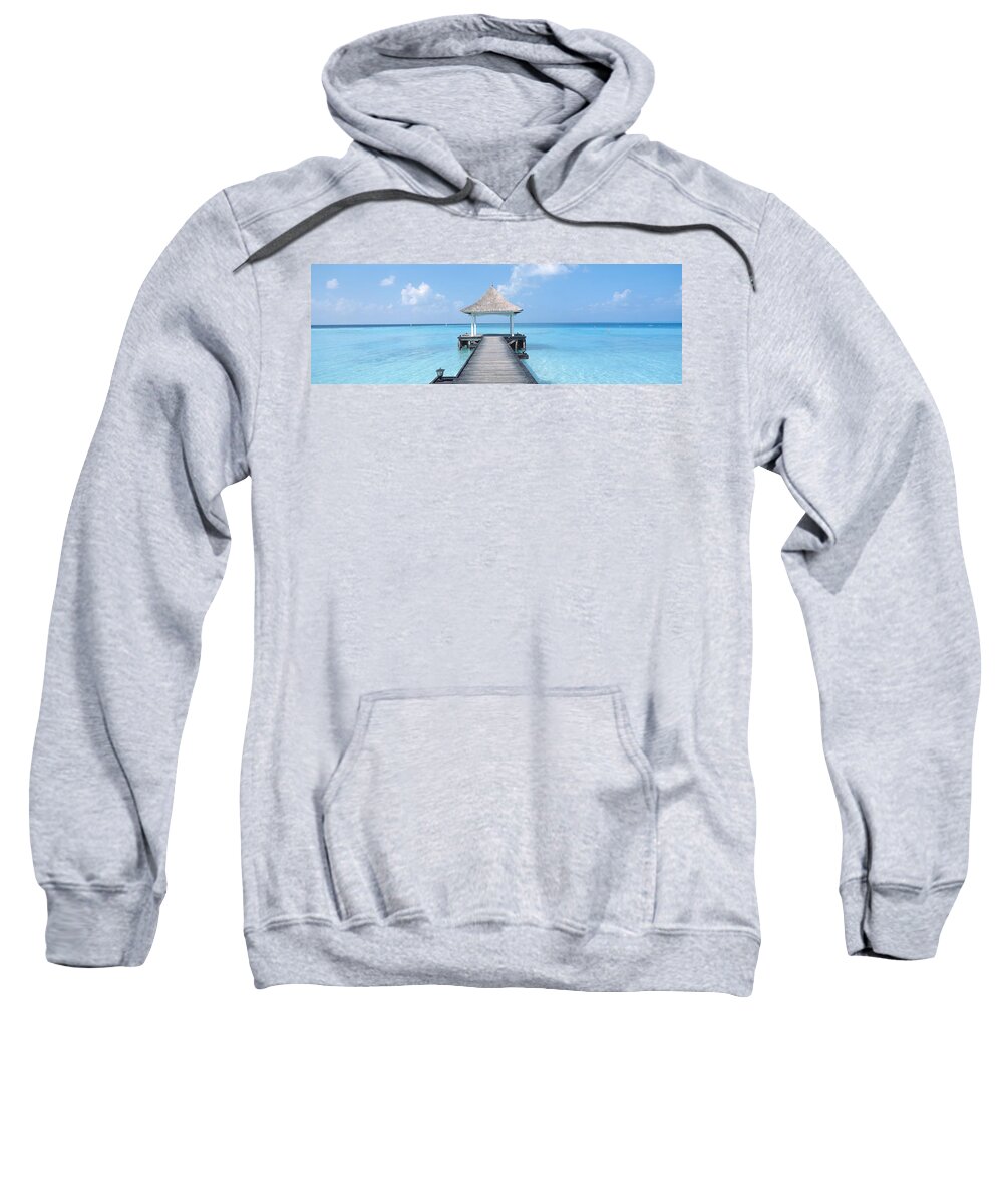 Photography Sweatshirt featuring the photograph Beach & Pier The Maldives by Panoramic Images