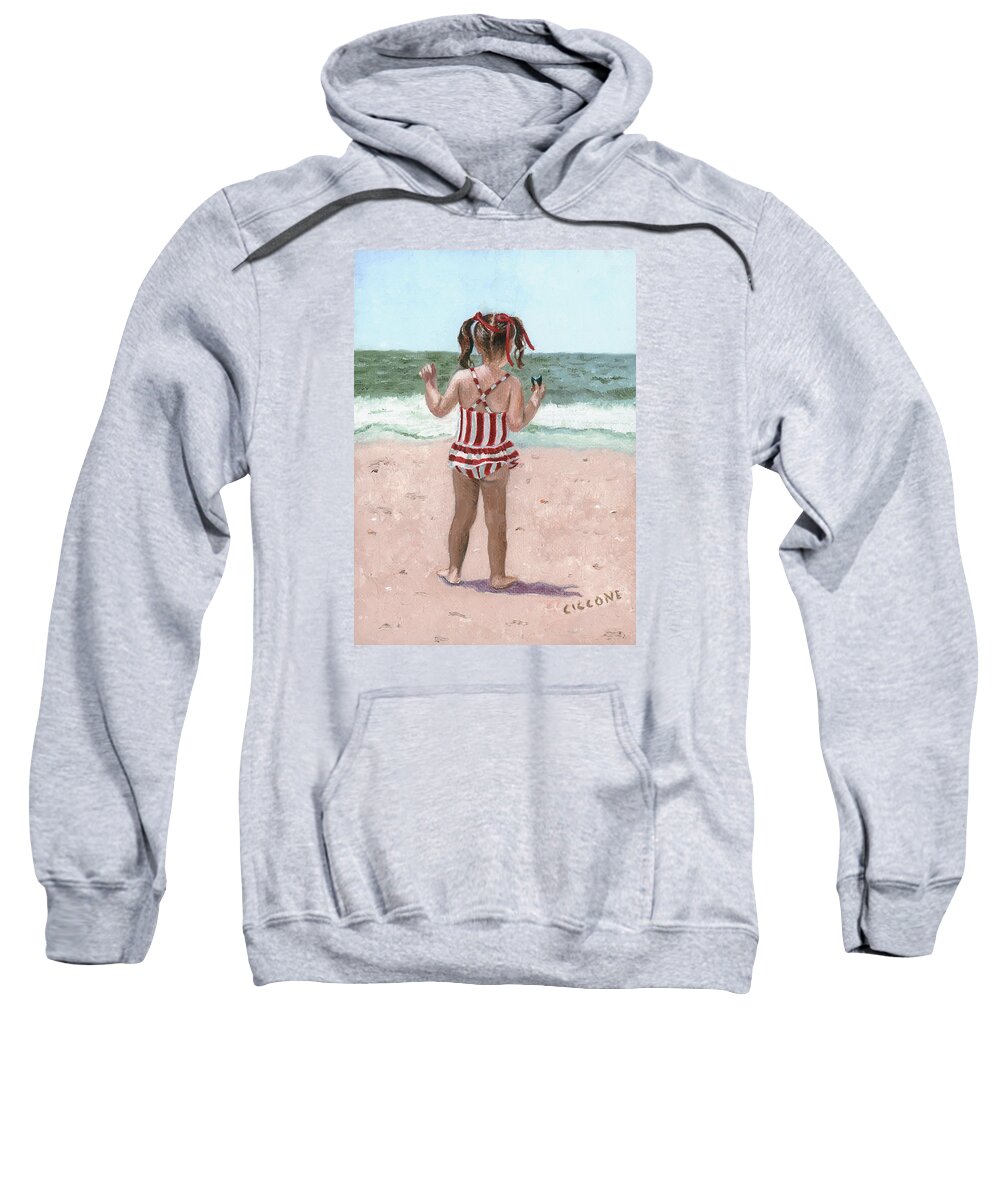 Ocean Sweatshirt featuring the painting Beach Buns by Jill Ciccone Pike
