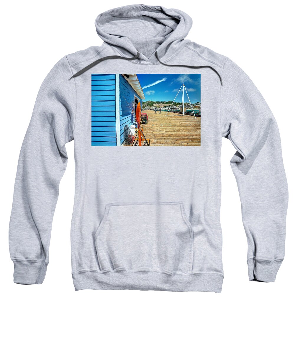 Pier Sweatshirt featuring the photograph Beach Rental by Richard Gehlbach