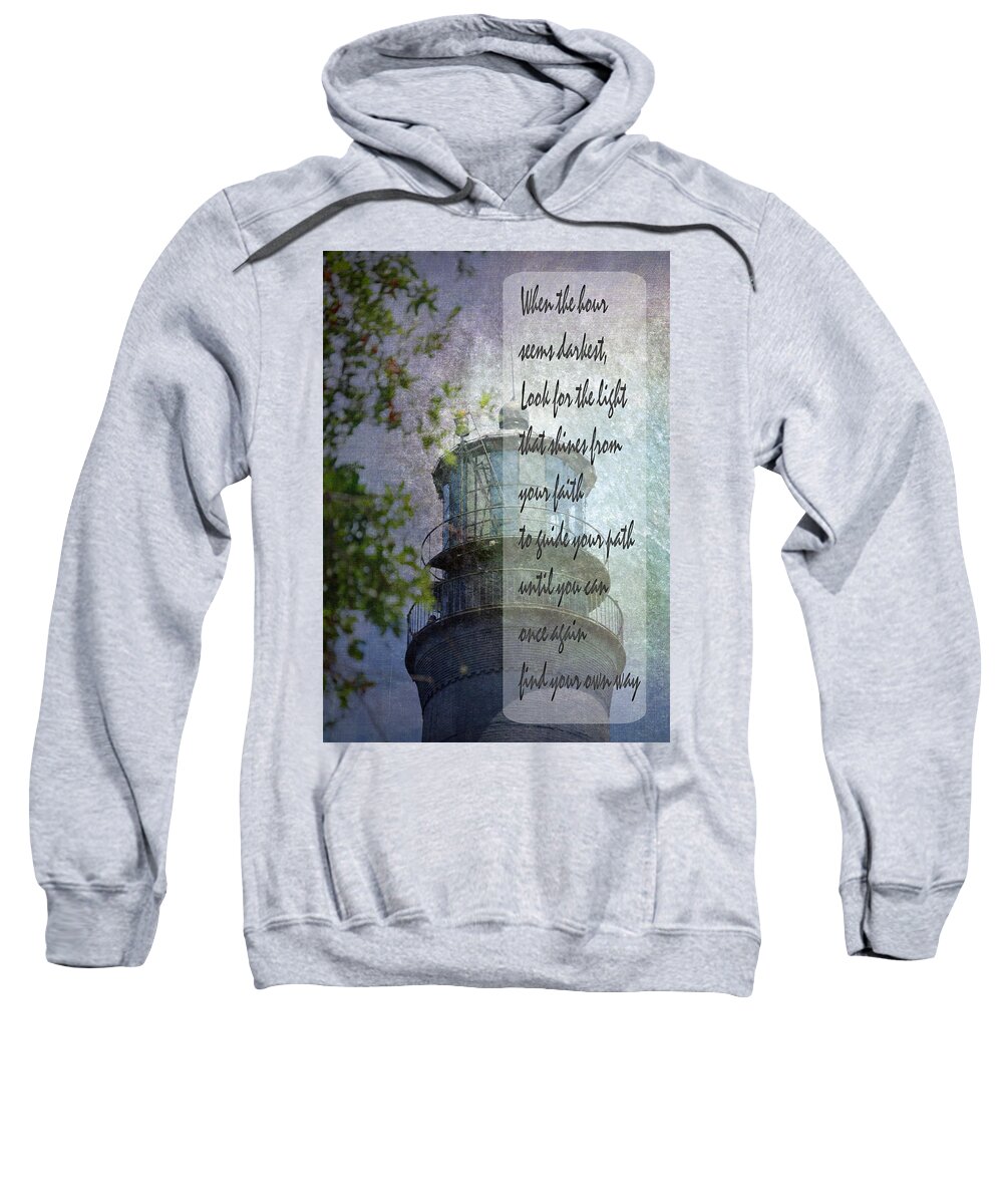 Lighthouse Sweatshirt featuring the photograph Beacon of Hope Inspiration by Judy Hall-Folde