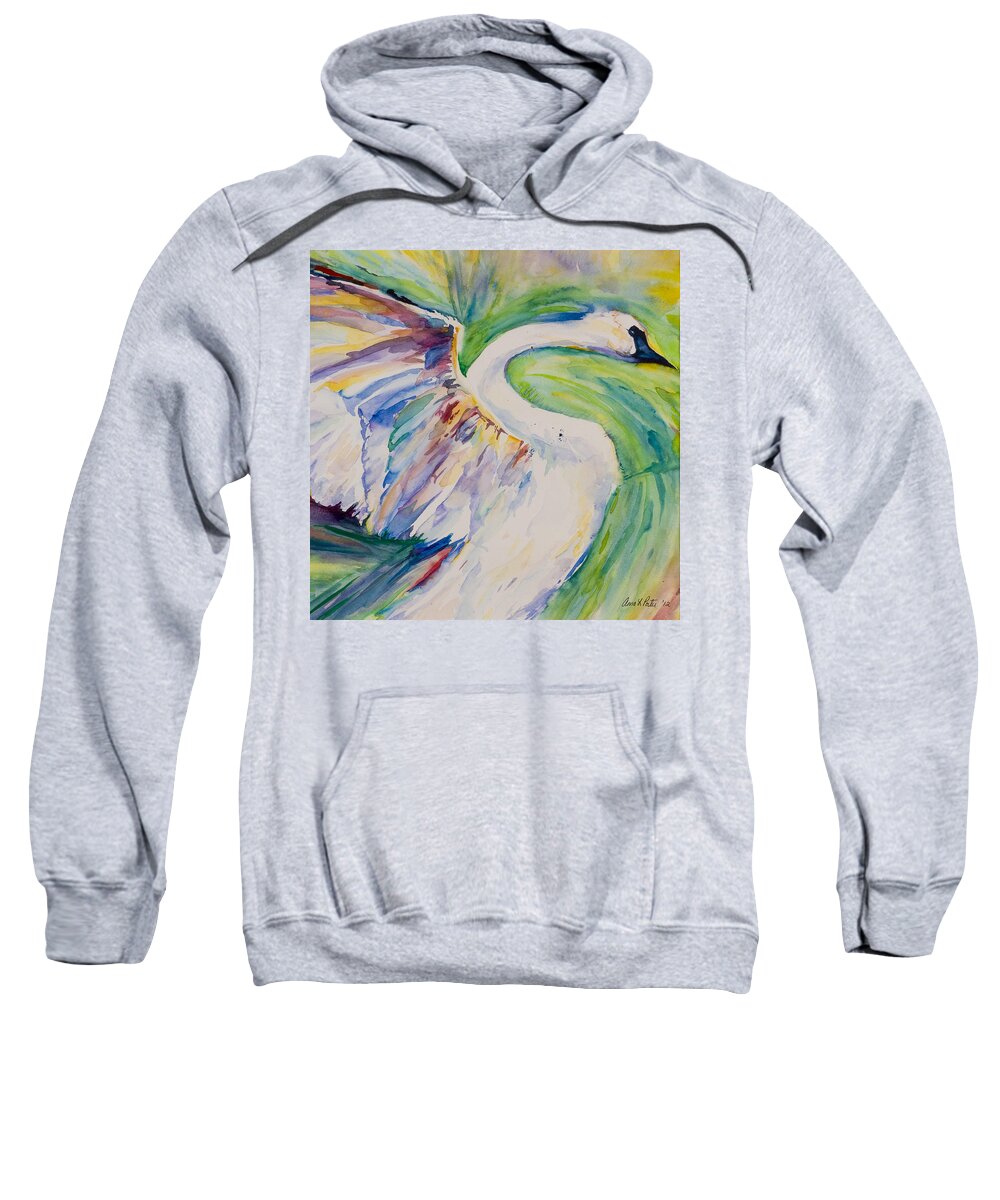 Art Sweatshirt featuring the photograph Beauty and Grace - original watercolor painting by Anna Porter