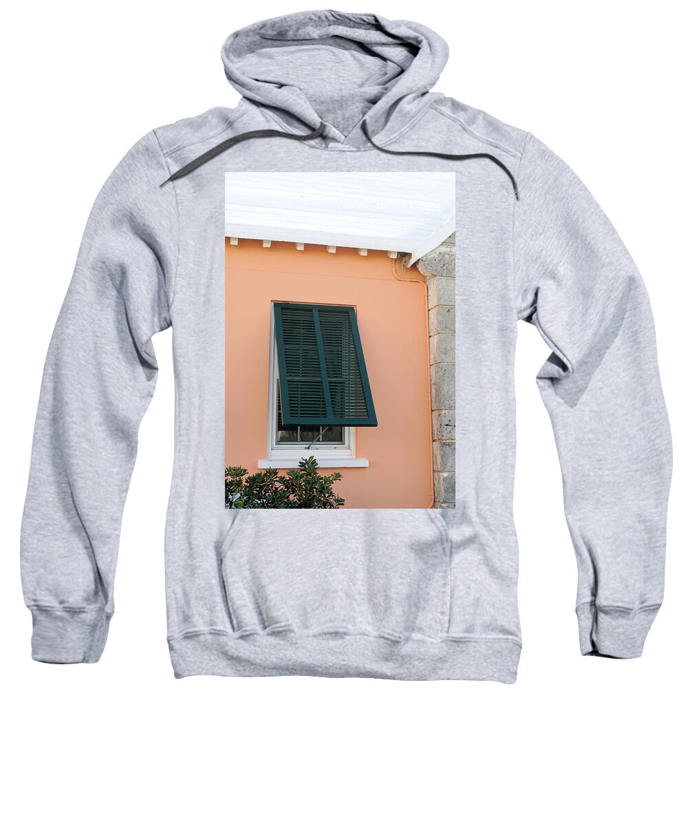 Bermuda Sweatshirt featuring the photograph Bermuda Shutters by Ian MacDonald