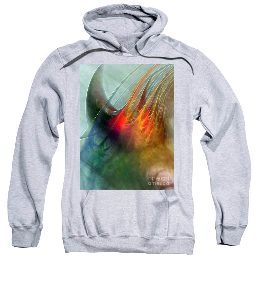 Abstract Sweatshirt featuring the digital art Between Heaven and Earth-Abstract by Karin Kuhlmann