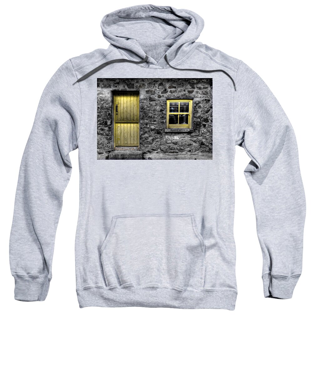 Cottage Sweatshirt featuring the photograph Bird in the Window by Nigel R Bell