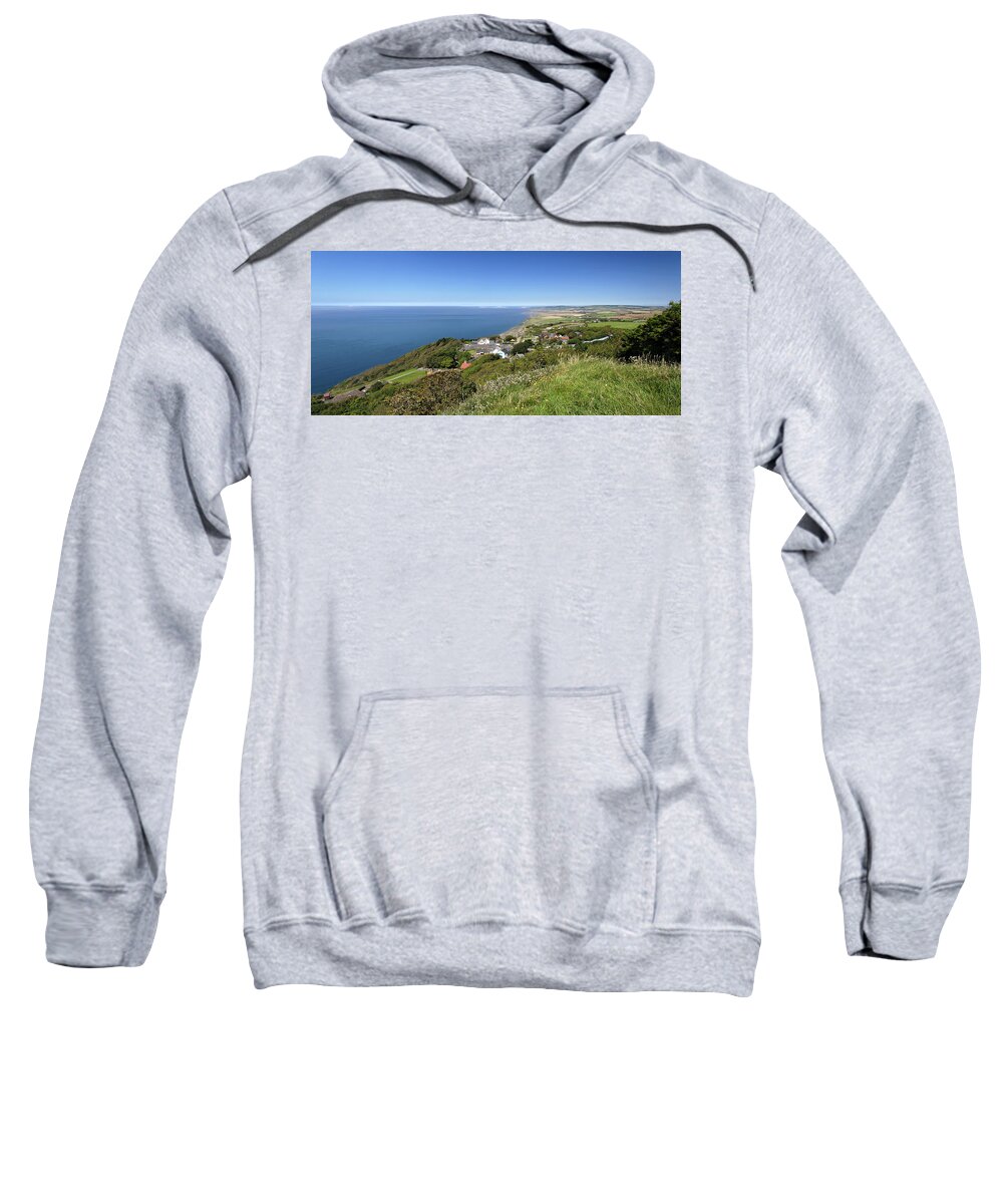 Britain Sweatshirt featuring the photograph Blackgang and Chale Bay Panorama by Rod Johnson