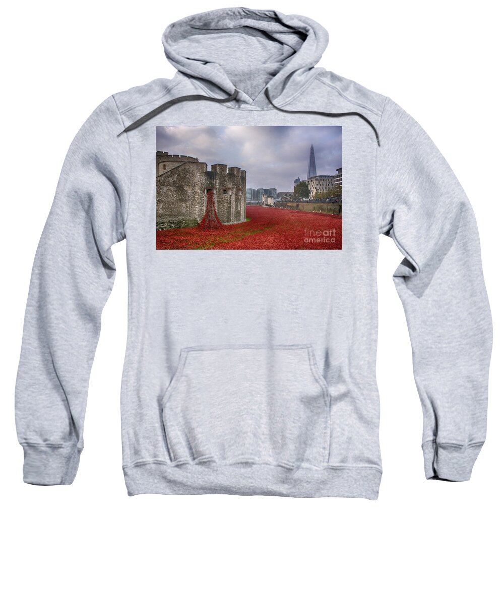 Red Sweatshirt featuring the photograph Blood Swept Lands by Chris Thaxter
