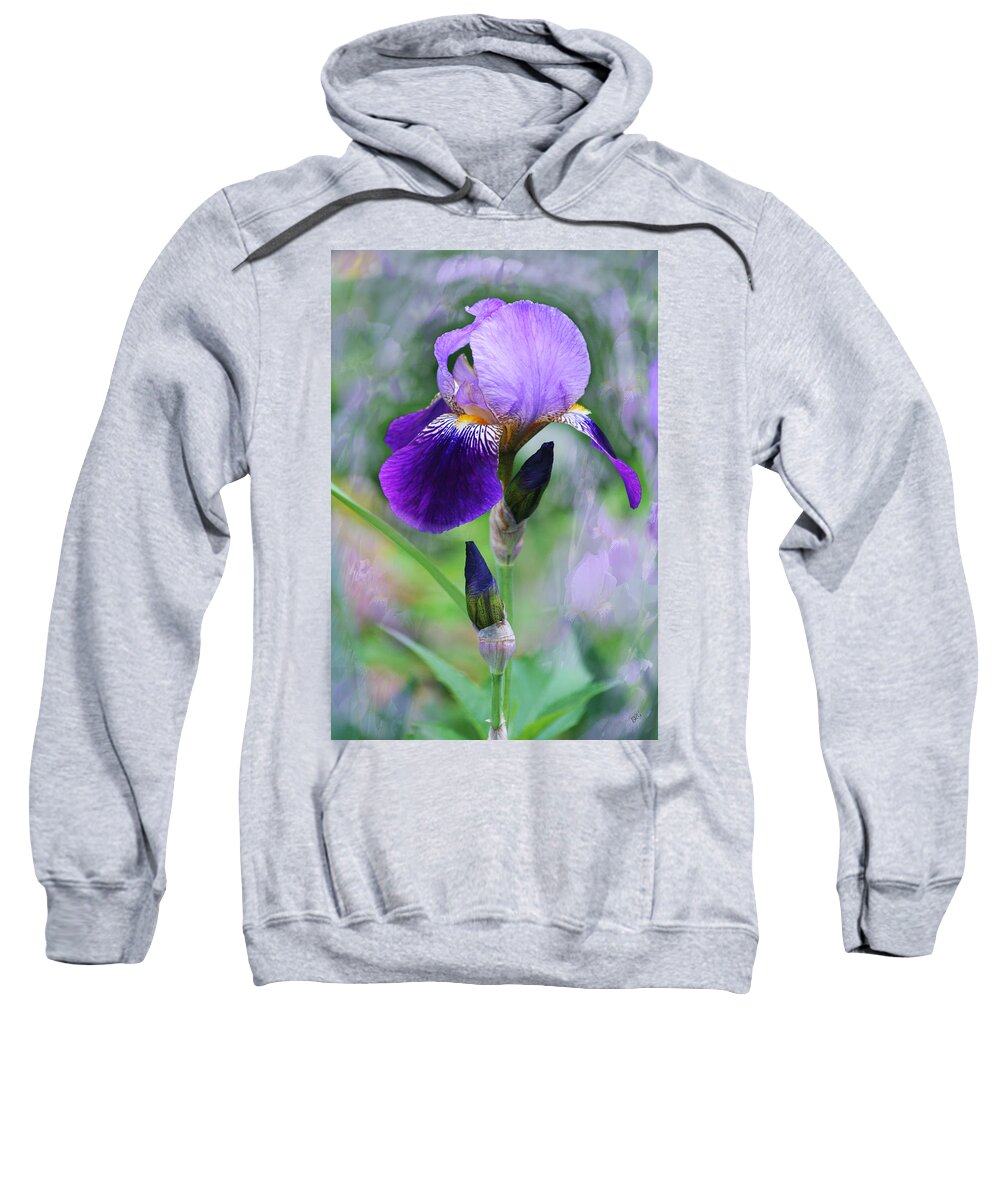 Iris Sweatshirt featuring the photograph Blooming Iris - Caprice by Ben and Raisa Gertsberg