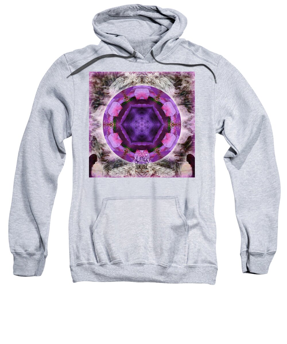 Clematis Sweatshirt featuring the mixed media Blossoming by Alicia Kent