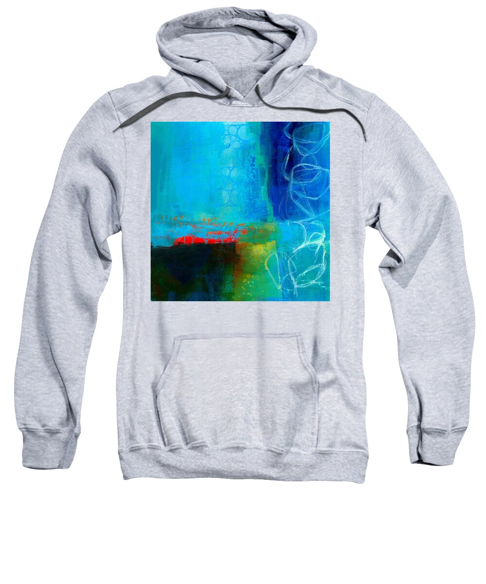 Blue Sweatshirt featuring the painting Blue #2 by Jane Davies