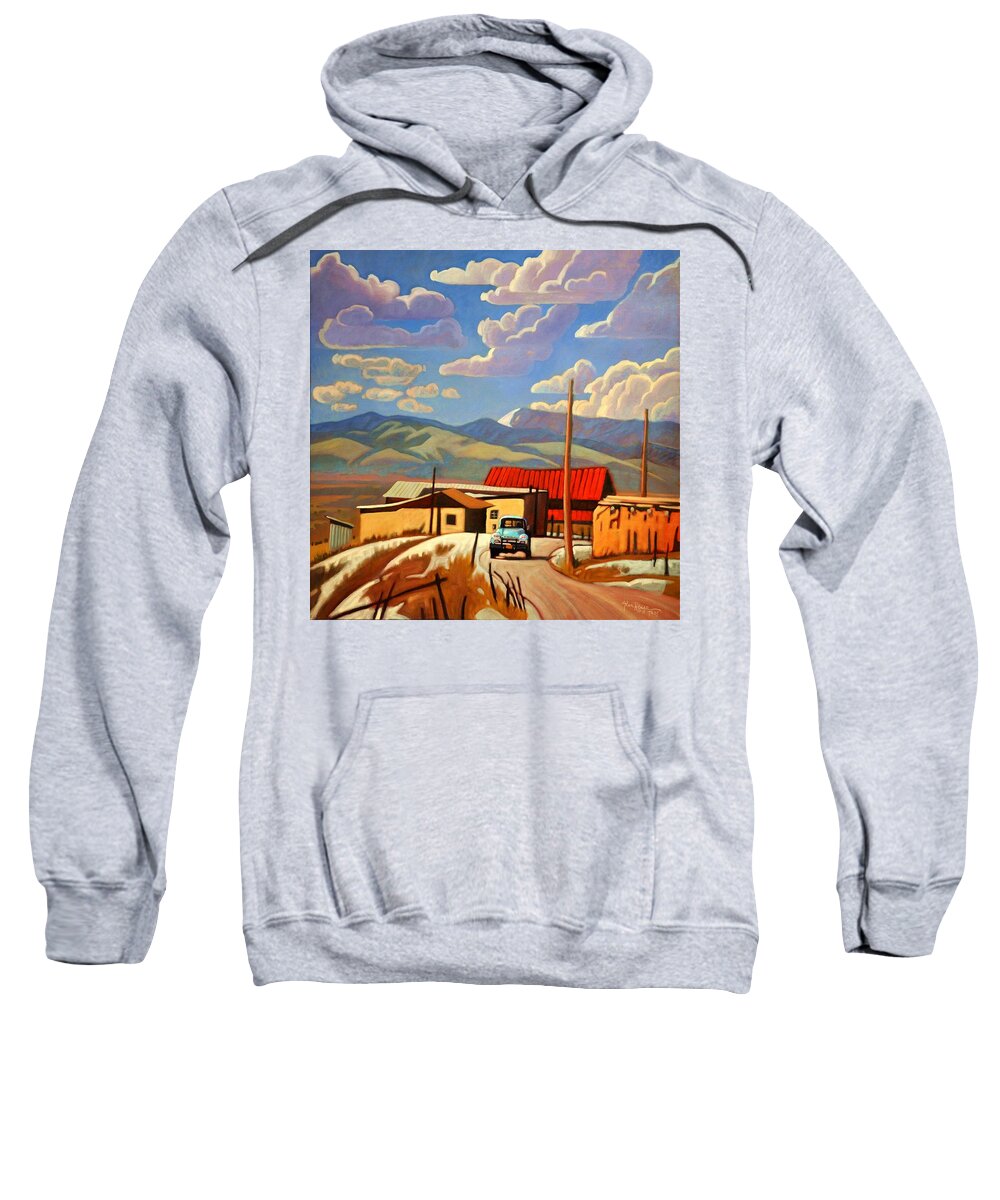 Chevy Sweatshirt featuring the painting Blue Apache by Art West
