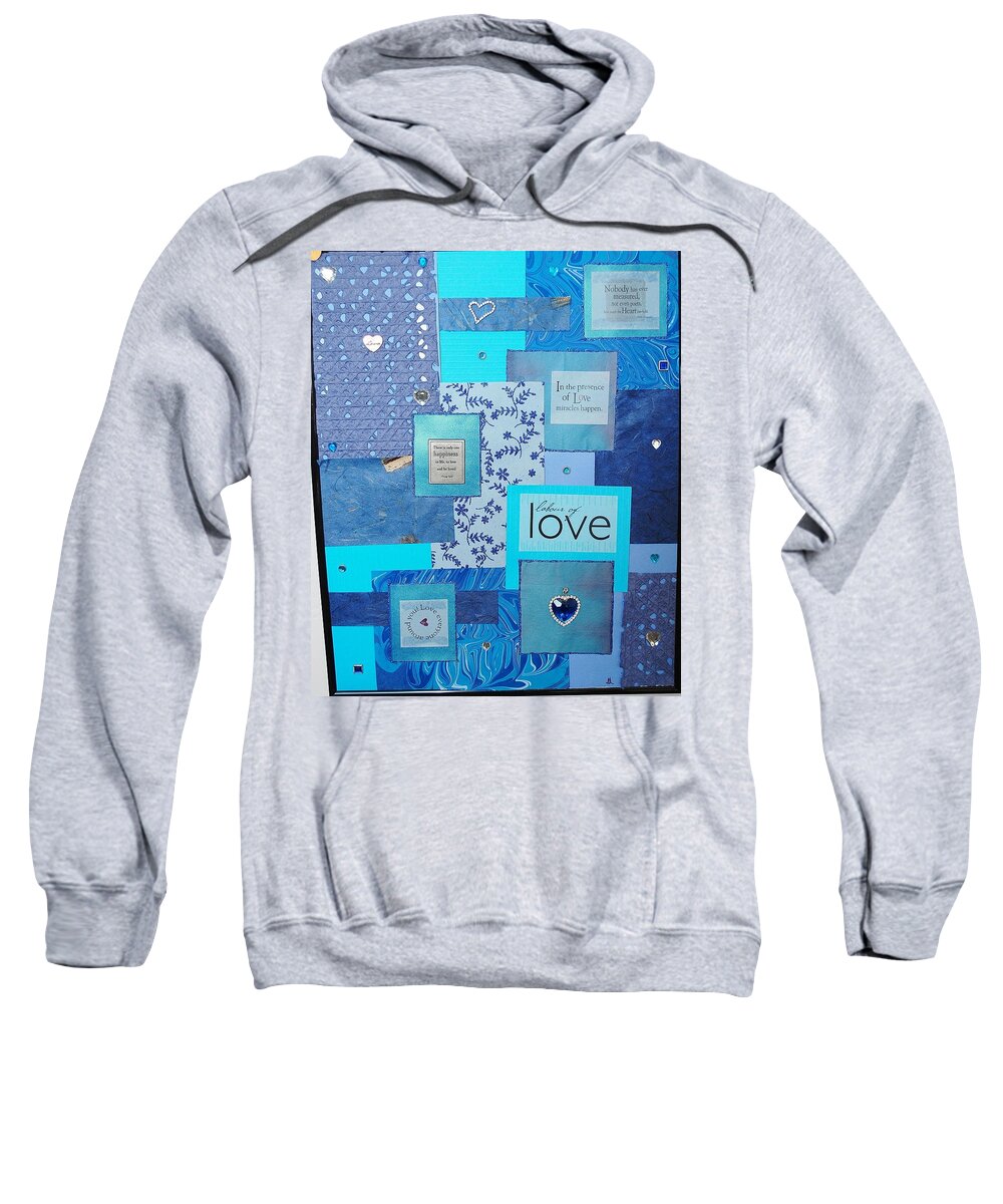 Mixed Media Sweatshirt featuring the painting Blue Love by Karen Buford