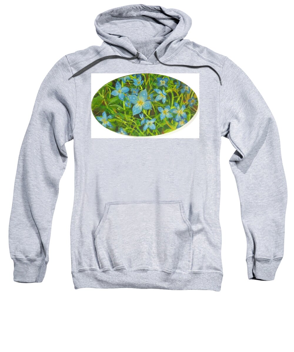 Bluet Sweatshirt featuring the painting Bluets of the Shenandoah by Nicole Angell