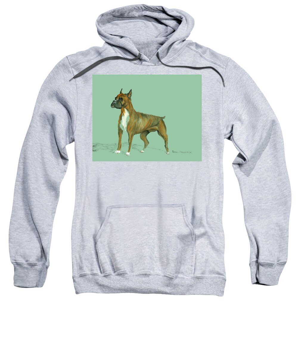 Dog Sweatshirt featuring the pastel Boxer by Terry Frederick