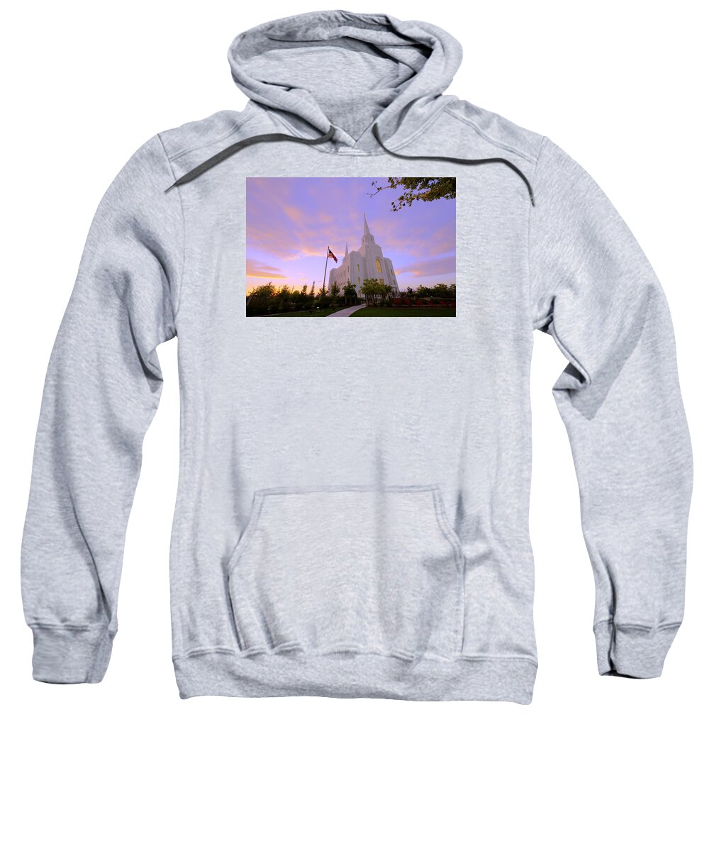 Brigham City Sweatshirt featuring the photograph Brigham City Temple I by Chad Dutson