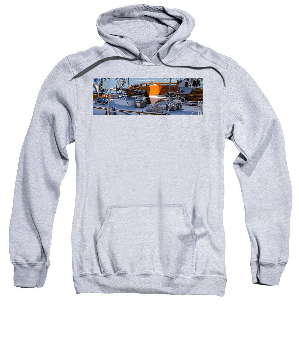 Boat Sweatshirt featuring the photograph Brightwork by Ed Gleichman