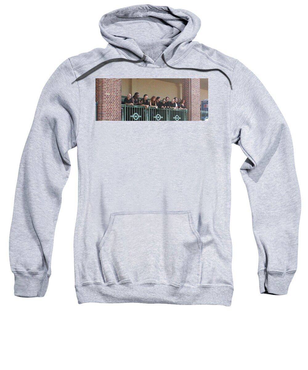 Bruce Springsteen And The E Street Band Sweatshirt featuring the photograph Bruce and the E Street Band in AP by Melinda Saminski