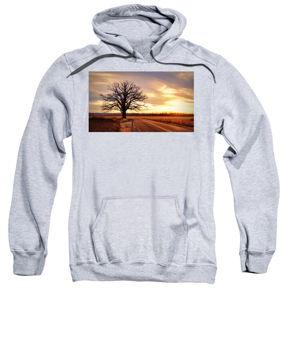 Old Sweatshirt featuring the photograph Burr Oak Silhouette by Cricket Hackmann