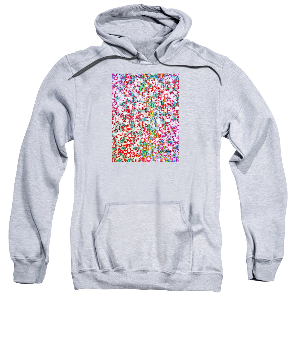Butterflies Sweatshirt featuring the mixed media Butterfly Flowers 2 by Toni Somes
