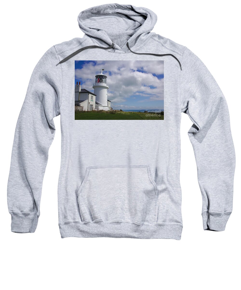 Tenby Sweatshirt featuring the photograph Caldey Island Lighthouse by Jeremy Hayden
