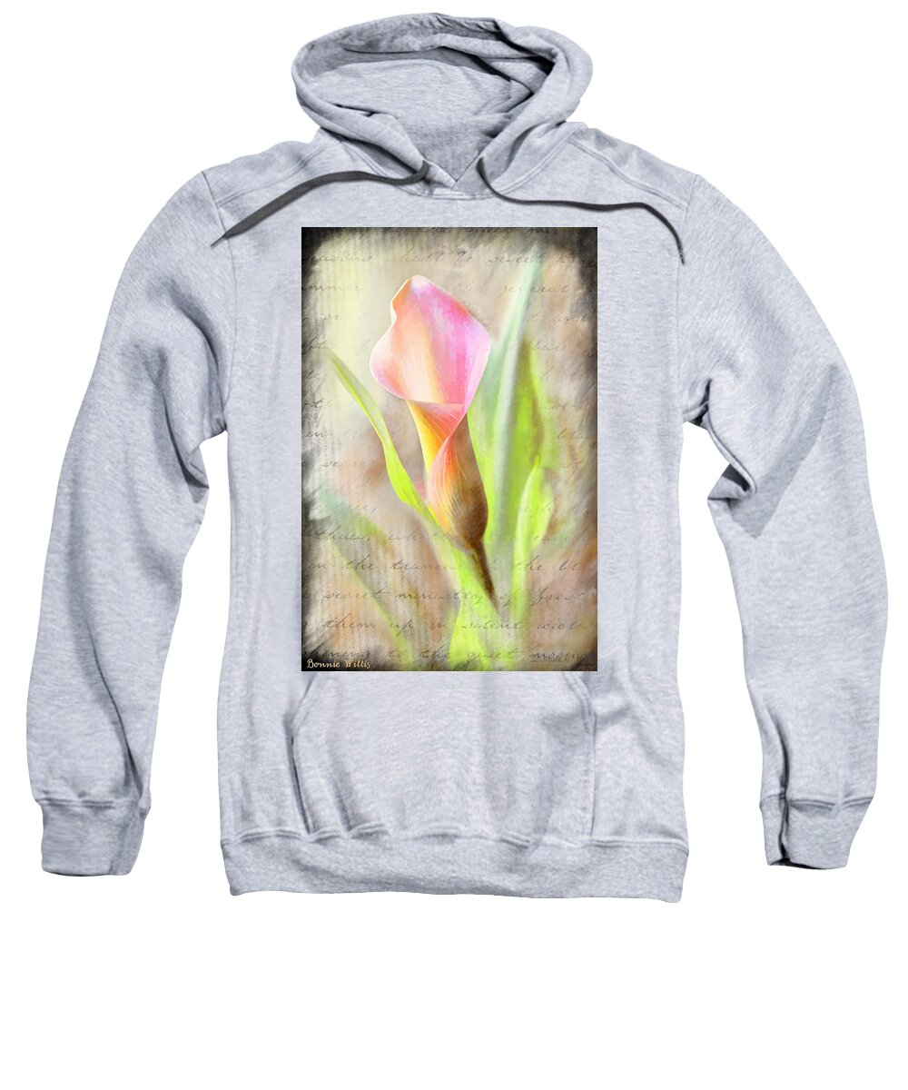 Calla Lily Sweatshirt featuring the photograph Calla Lily in Pink by Bonnie Willis