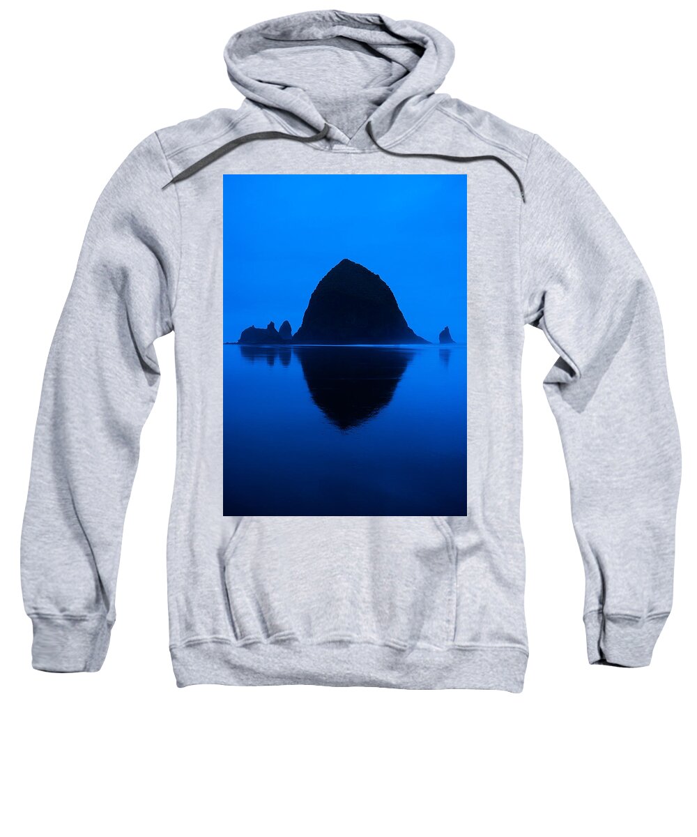 Cannon Beach Sweatshirt featuring the photograph Cannon Beach Blue by Mark Rogers