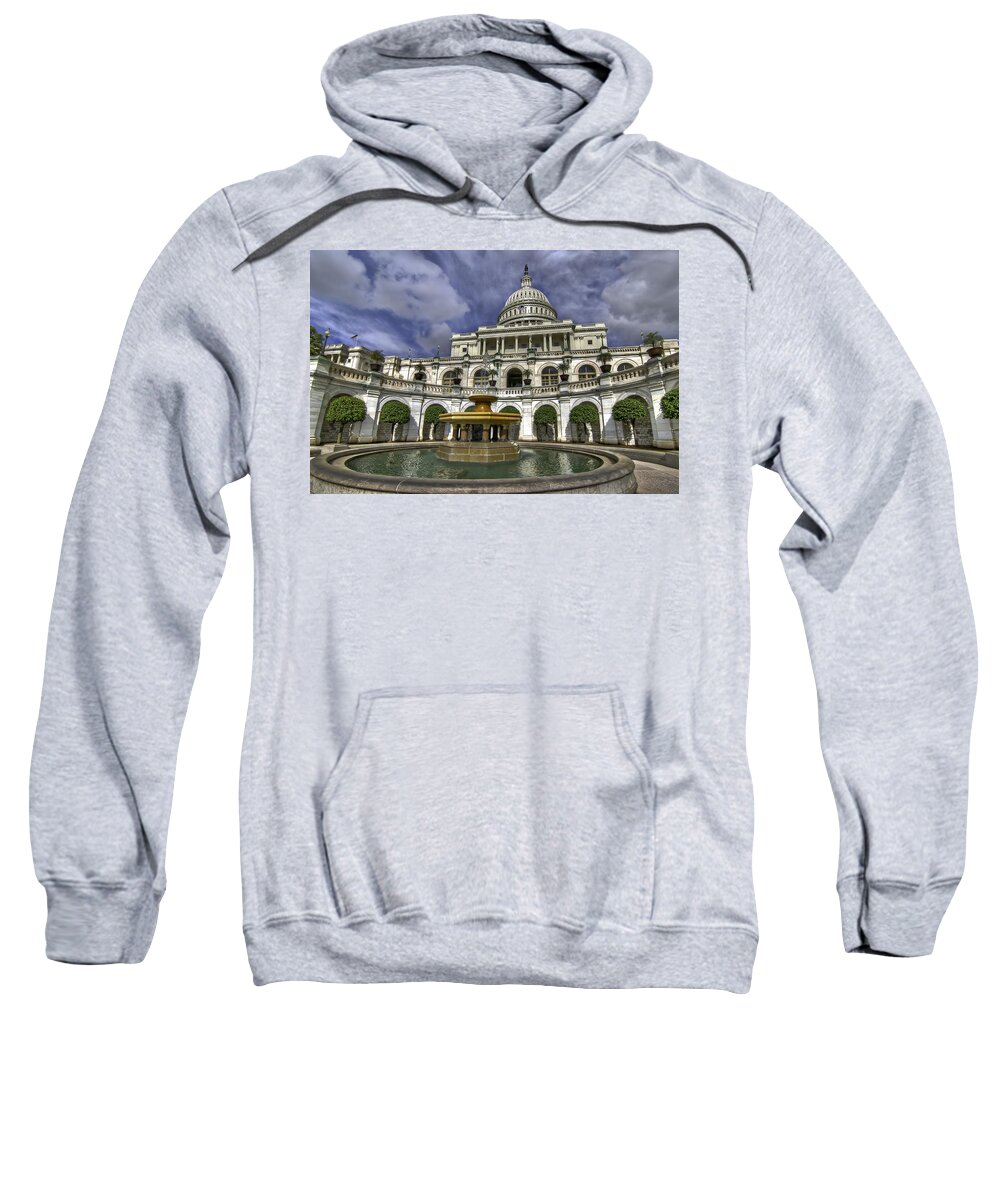 Washington Sweatshirt featuring the photograph Capitol Fountain by Tim Stanley