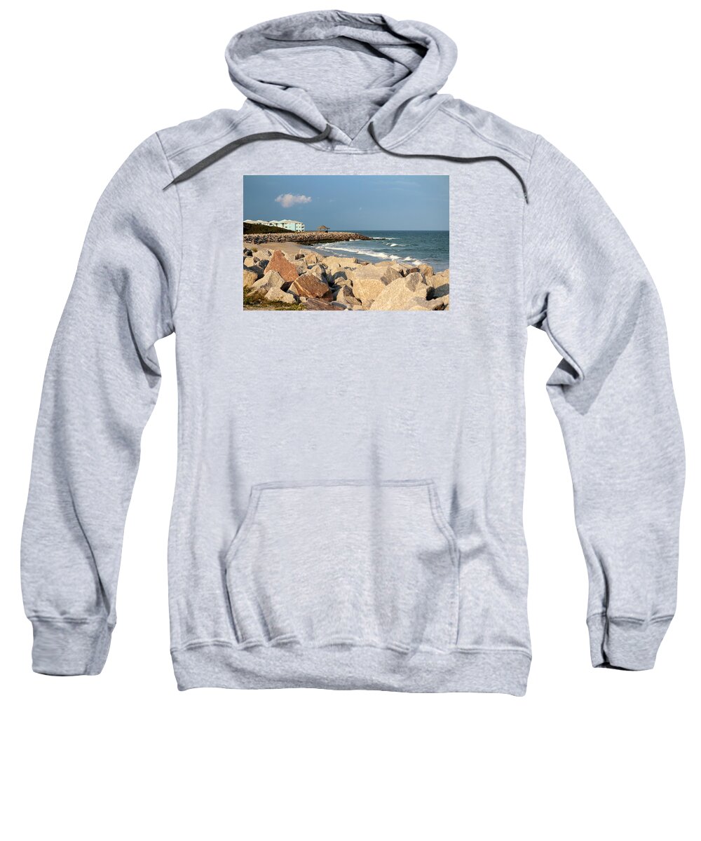 Kure Beach Sweatshirt featuring the photograph Carolina Coast by Cynthia Guinn