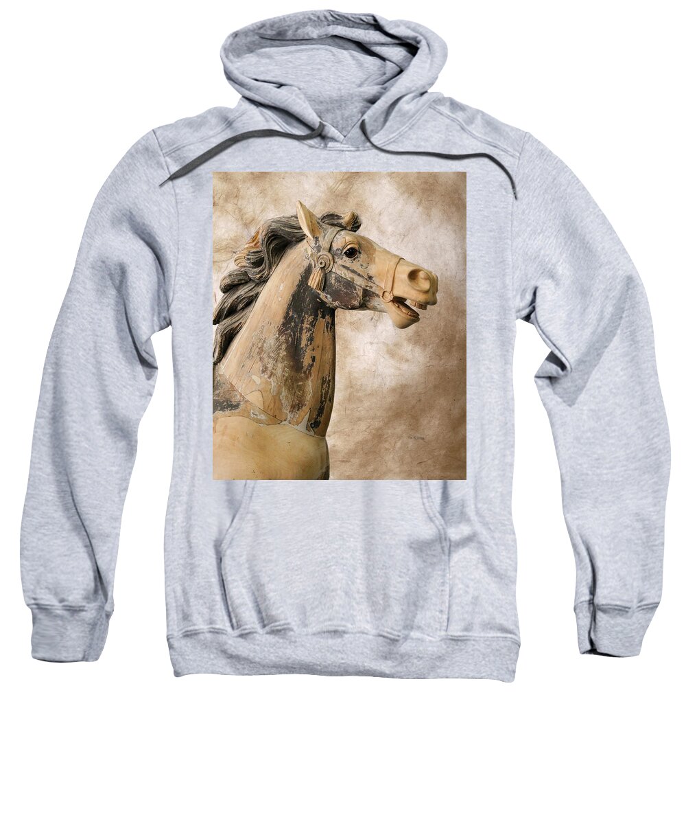 Carousel Sweatshirt featuring the photograph Carousel Pony by Steve McKinzie